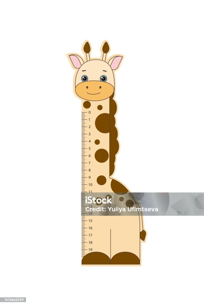Animals Using A Ruler Childrens School Ruler With A Cute Giraffe On A White Background Stock ...