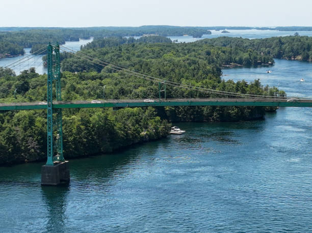 istock Suspension bridge across a river, Thousand Islands Bridge 1413664147