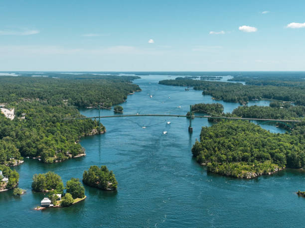 istock Suspension bridge across a river, Thousand Islands Bridge 1413664703