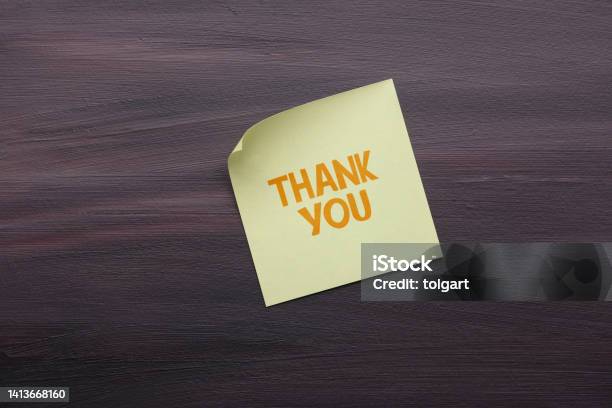 Thank You On Sticky Note Stock Photo - Download Image Now - Thank You - Phrase, Gratitude, Note - Message