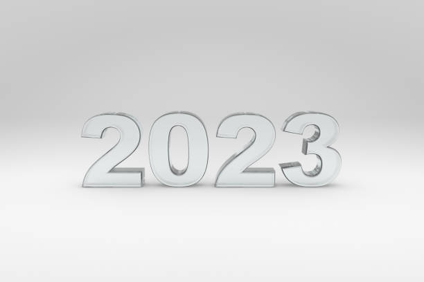 istock Clear white letters on a white background. 2023 characters. Letters made in three dimensions. Gothic lettering. 1413668193