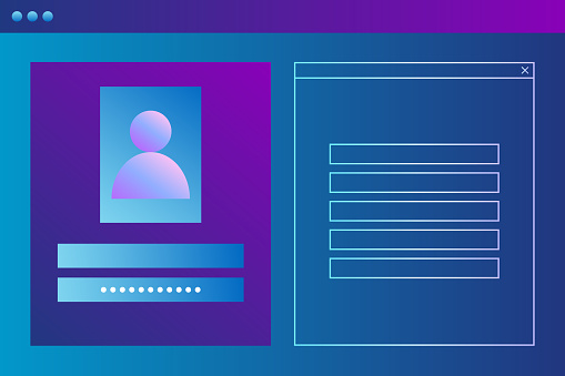 Composition With User Interface Element Login Form Flat Vector ...