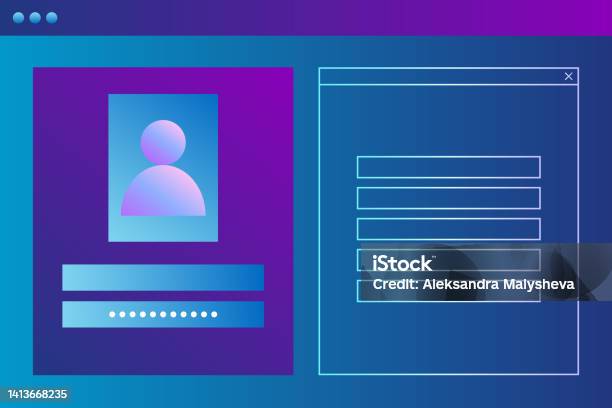 Composition With User Interface Element Login Form Flat Vector ...