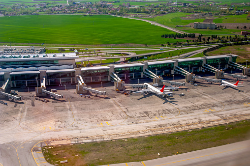 View of the airport from the plane