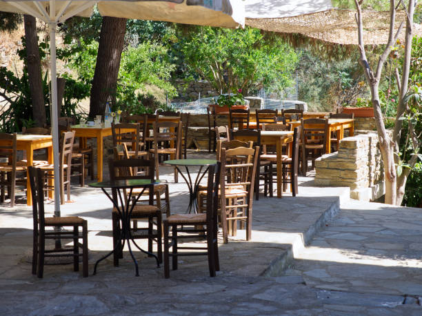istock Cafe Square on cycladic island, Tinos 1413673541