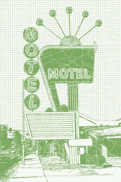 Vector illustration of Vintage Motel