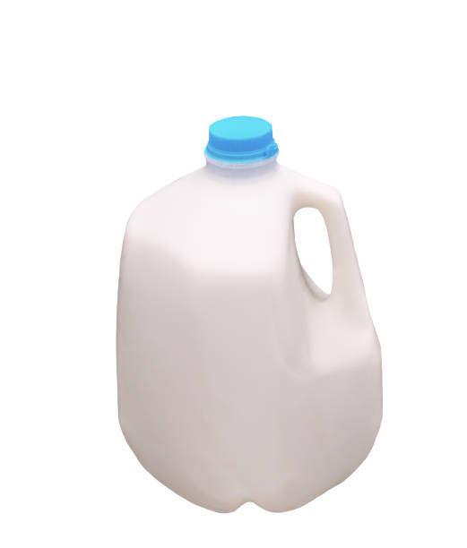 istock Plastic Gallon Milk Bottle with blue lid isolated on white 1413676314