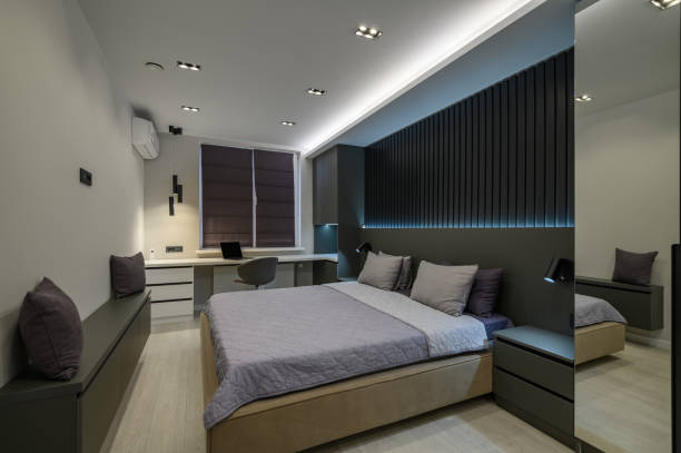 istock Luxury master bedroom with elegant and modern details 1413677089