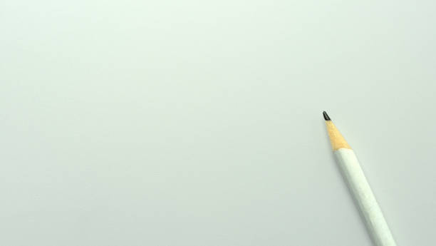 Pencil on a white background and place for text. Writing text. The concept of study, work. copy space.