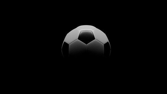 Soccer ball in 3d with black background