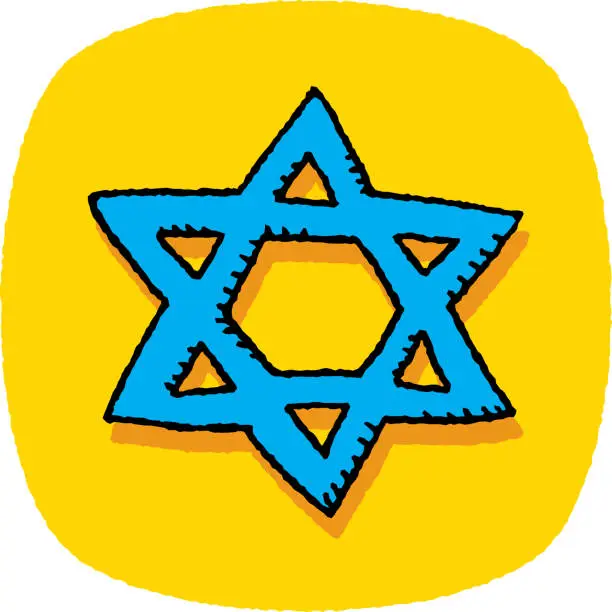 Vector illustration of Star of David Doodle 7