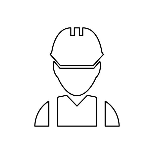 ilustrações de stock, clip art, desenhos animados e ícones de builder icon on white background, vector illustration - technology business support violence