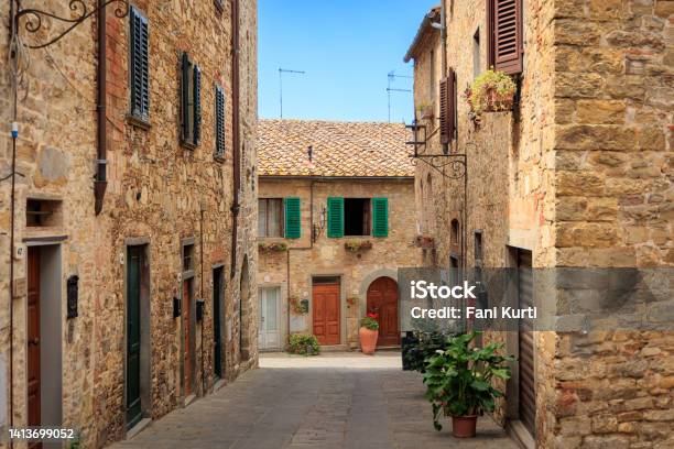 San Donato Al Poggio Tuscan Medieval Town In Chianti Stock Photo - Download Image Now