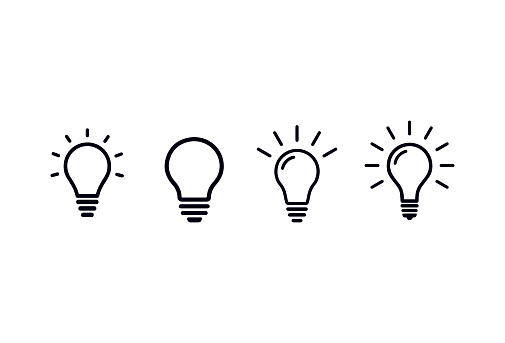 lightbulb icon vector. light, ideas, creativity symbol vector design
