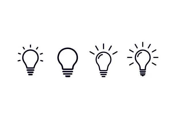 Vector illustration of lightbulb icon vector. light, ideas, creativity symbol vector design
