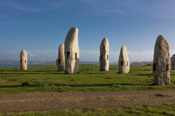 Historical site, stone sculptures, northern Spain