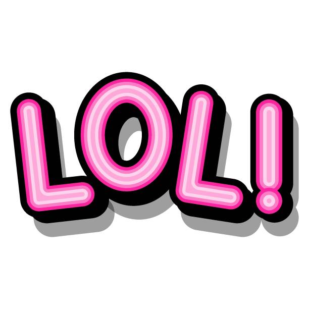 istock Lol - retro lettering with shadows on a white background. Vector bright illustration in vintage pop art style. 1413705090