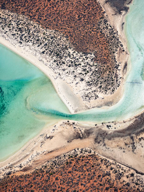 istock Aerial view of water and sand patterns 1413707866