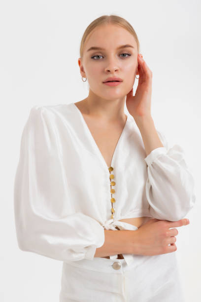 istock Fashion lady on white background. 1413708048