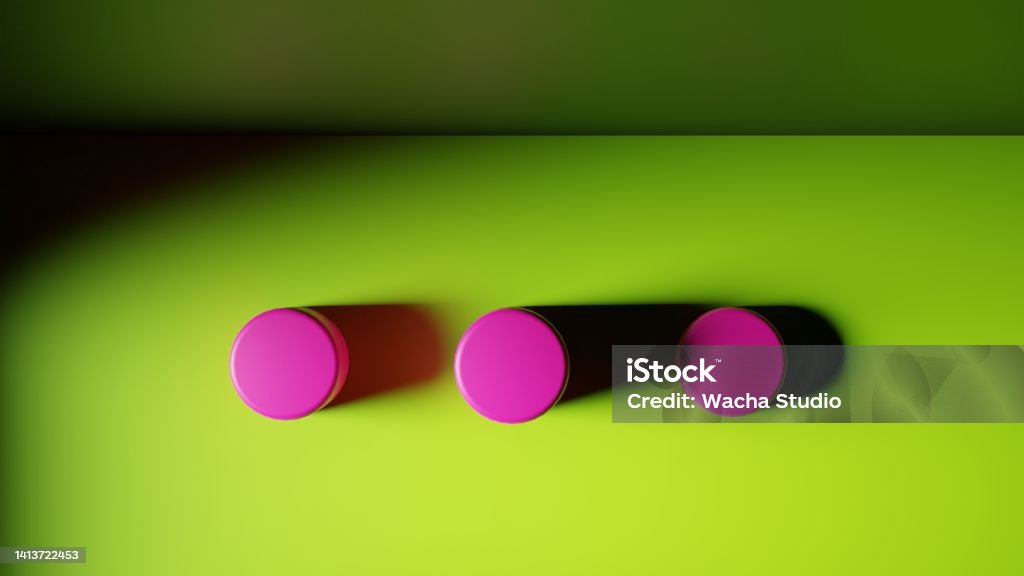 Abstract Counter Shape 3d Rendering 3d Illustration Pink Circular Counters In A Green Room ...