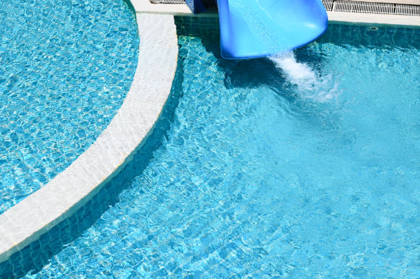 istock blue swimming pool background, exterior design 1413730771