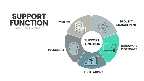 Support Function Reporting Support Function Marketing Strategy Infographic Template Has 5 Steps To ...