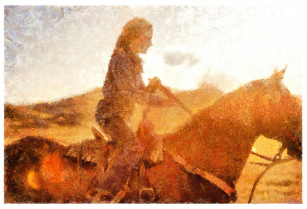 istock Cowgirl Riding - digital photo manipulation 1413733831