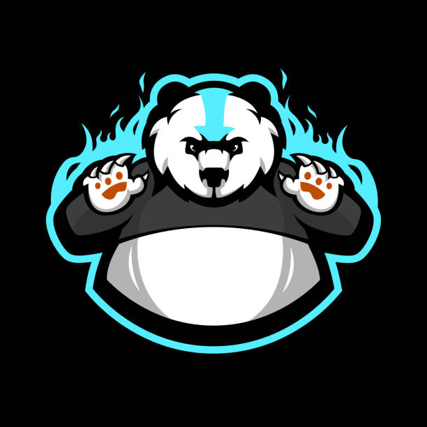 Panda Mascot Logo Design Illustration Panda Mascot Logo for Gaming, Sports, eSport, Team, Club are panda bears aggressive stock illustrations