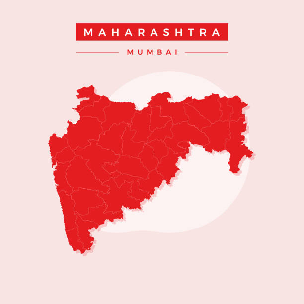 illustrazioni stock, clip art, cartoni animati e icone di tendenza di mappa nazionale del maharashtra, vettore della mappa del maharashtra, vettore dell'illustrazione della mappa del maharashtra. - maharashtra