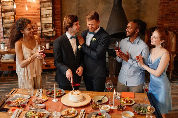 istock Same Sex Couple Celebrating Wedding 1413738219