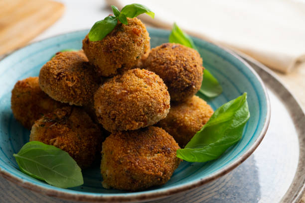 istock Vegan broccoli croquettes with goat cheese. 1413739229