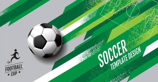Soccer Template design , Football banner, Sport layout design, green Theme,  vector Soccer Template design , Football banner, Sport layout design, green Theme,  vector illustration sports field stock illustrations
