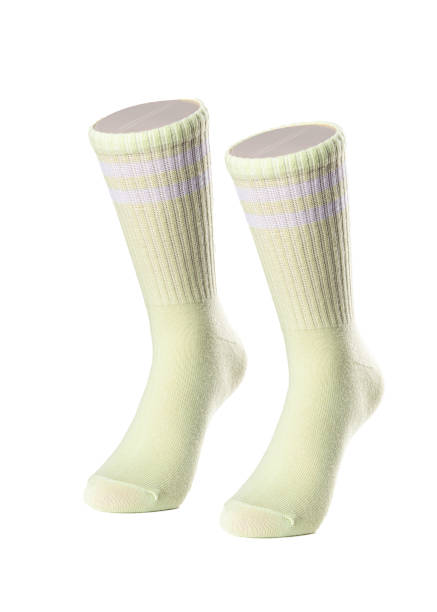 istock Long green socks on a white isolated background 1413740498