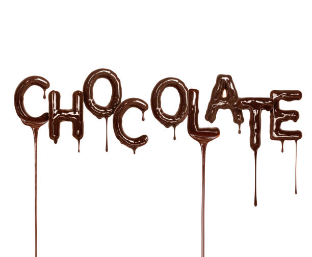 istock The inscription Chocolate with flows is made of melted chocolate on a white background 1413741095