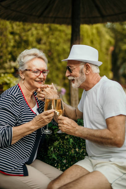 istock Senior couple drinking alcohol 1413743728