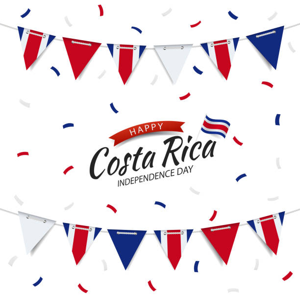 ilustrações, clipart, desenhos animados e ícones de dia da independência na costa rica. - bandeira da costa rica