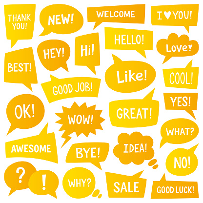 Set of different speech bubbles. Vector design elements.