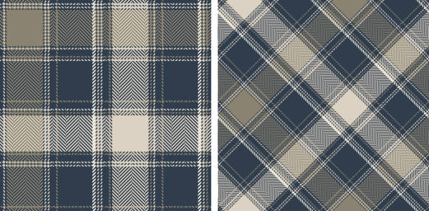 проверьте клетчатый бесшовный узор, установленный фоном. - tartan plaid textured pattern stock illustrations