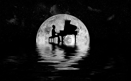 Piano player makes music