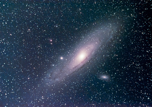 Composition of 105 photos stacked to get details of Andromeda galaxy