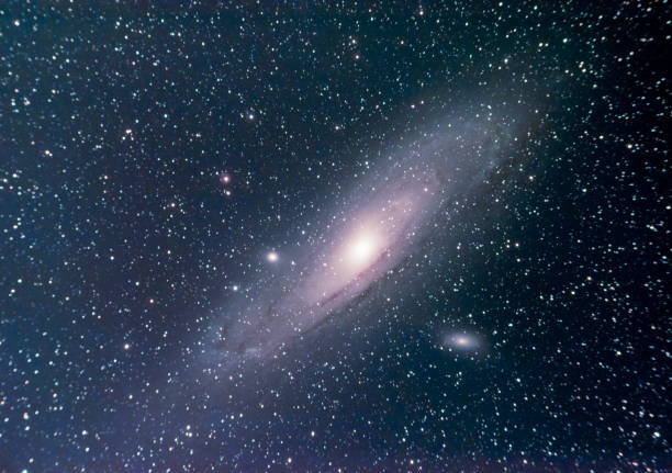 Andromeda galaxy Composition of 105 photos stacked to get details of Andromeda galaxy spiral galaxy stock pictures, royalty-free photos & images