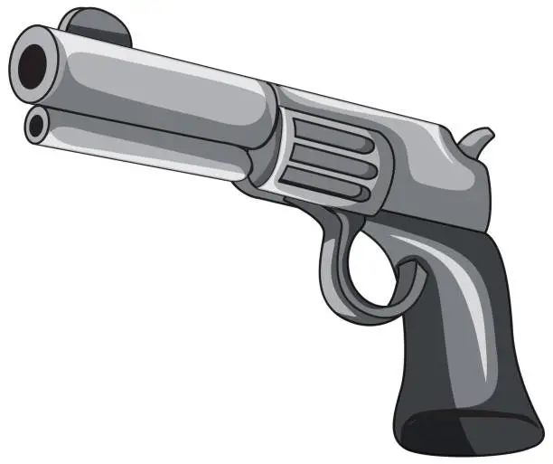 Vector illustration of Isolated revolver cartoon on white background