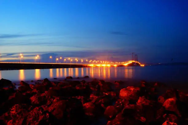 Suramadu bridge at night