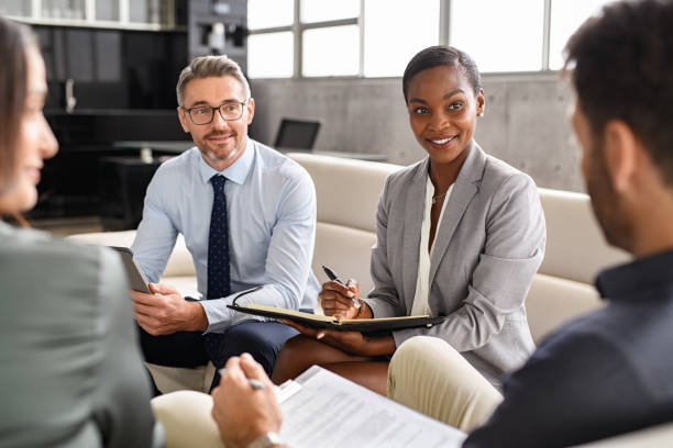 istock Multiethnic business people in meeting 1413758194