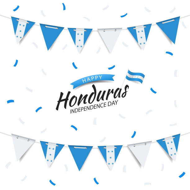 Honduras Independence Day. Vector Illustration of  Honduras Independence Day. Garland with the flag of Honduras on a white background. hondurian flag stock illustrations