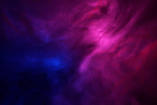 istock Abstract 3d blue with pink colors fag or swirling smoke on dark background. Magic light effect with vapor and gas. 3d rendering illustration. 1413759415