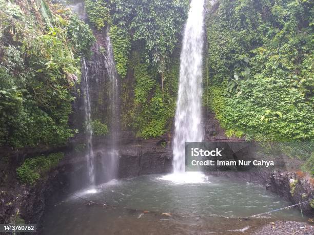 Luhur Indah Waterfall1 In Gunung Malang Village Of Bogor Regency Stock Photo - Download Image Now
