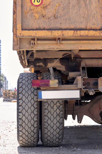 istock Heavy construction truck outdoors for public place reconstruction. 1413769556