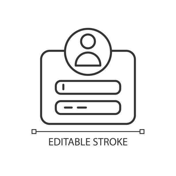 kuvapankkikuvitukset aiheesta verkkosivuston lineaarisen kuvakkeen kirjautumissivu - ilmoittautumislomake