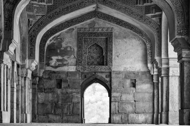 istock Mughal Architecture inside Lodhi Gardens, Delhi, India, Beautiful Architecture Inside the The Three-domed mosque in Lodhi Garden is said to be the Friday mosque for Friday prayer, Lodhi Garden Tomb 1413775248
